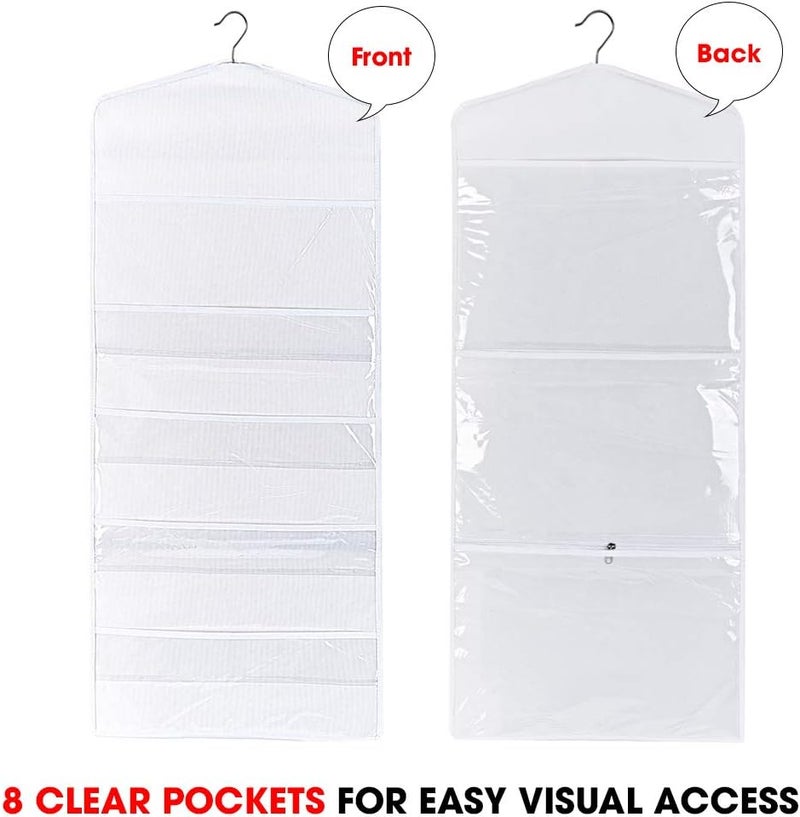 Primode Gift Bag and Tissue Paper Storage, Hanging Organizer with Multiple Front and Back Pockets Double Sided, Organize Gift Wrap and Paper Bags 38 x 16 Inch (White) - Image 2